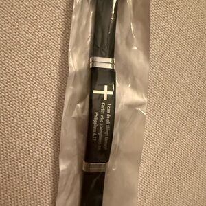 Black Inspirational Bracelet with Silver Accents